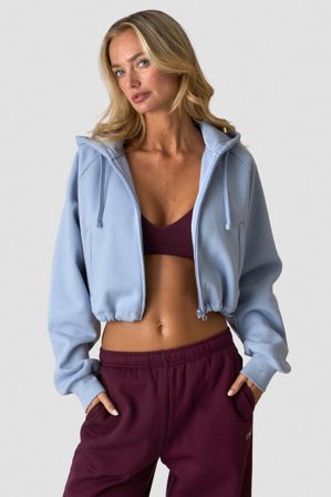 ICANIWILL - Everyday Cropped Zipper Hoodie Light Violet Slate - Damen - ICIW