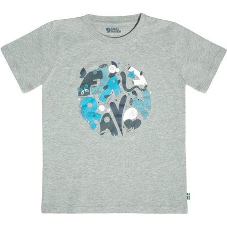 Fjällräven Kids Forest Findings T-Shirt Top in Grey/Melange | Size: 152, Organic Cotton