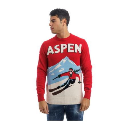 MC2 Saint Barth, Round-neck Knitwear Czerwony, Mężczyzna, Rozmiar: S
