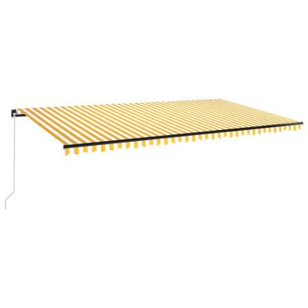 Vidaxl Markis Manuellt Infällbar 600x350 Cm Gul Och Vit Gul
