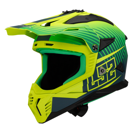 Casco Cross LS2 MX708 Fast II Duck Hi-Vis Verde/Hi-Vis Giallo Opaco L