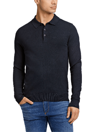 Lindbergh Ecovero L/S polo Polotröjor Herr Blå XL