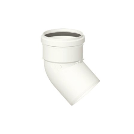 Curva 45° scarico fumi caldaia a condensazione diam. 80 mm. m/f in pp