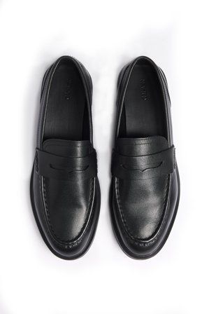 Premium Selection Leder-Slipper - Flache Schuhe - Schwarz - EU 38