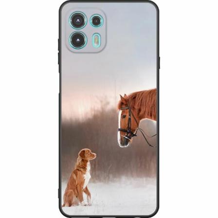 Motorola Edge 20 Lite Svart Skal Häst & Hund