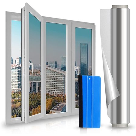 Spegelfilm, 40 x 200 cm, självhäftande, solskyddsfilm, vind