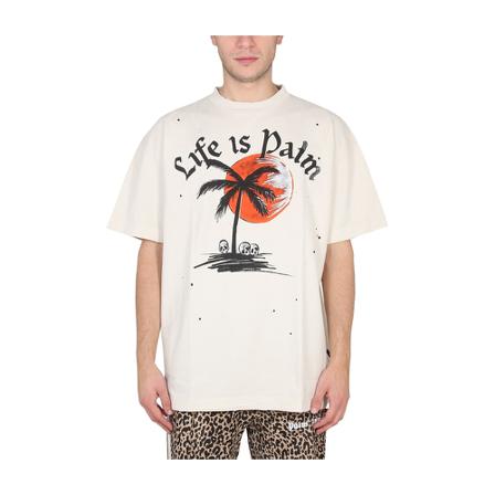 Palm Angels, T-Shirts Biały, Mężczyzna, Rozmiar: S