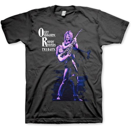 Ozzy Osbourne & Randy Rhoads Tribute Herr Svart Kortärmad T-shirt 80-tals Vintage Stil Rock Grafik T-shirts S