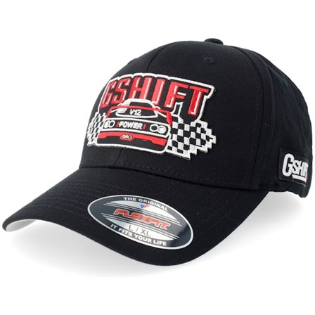 Gearshift - Black - flexfit - Cap - Gshift V12 Power Car Black Flexfit - Hatstore