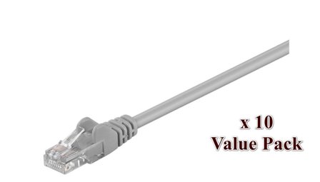 MicroConnect Value Pack - nettverkskabel - 5 m - grå