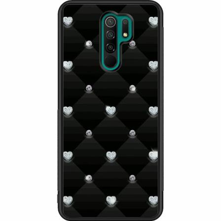 Xiaomi Redmi 9 Svart Skal Bling Heart