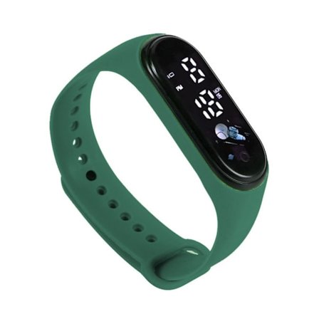 Student Electronic Watch Digital Watch MÖRKGRÖN