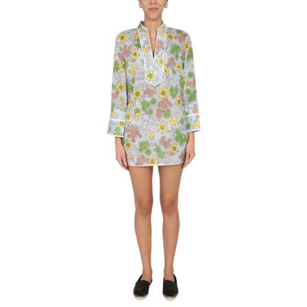 Tory Burch Bedrukte Tuniek , Blauw , Dames , Maat: L Tunieken