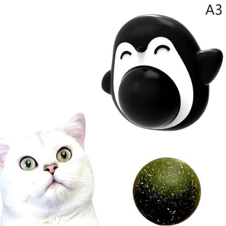Pingvinformad Katt Kattmynta Leksaker Tar Bort Hårbollar 360 Roterande