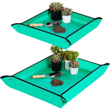 Plantemåtte til indendørs planter - Plantemåtte, 2 størrelser (50cm+75cmx100cm) - Ekstra tyk, holdbar, vandtæt - Omplantningsmåtte til suk...