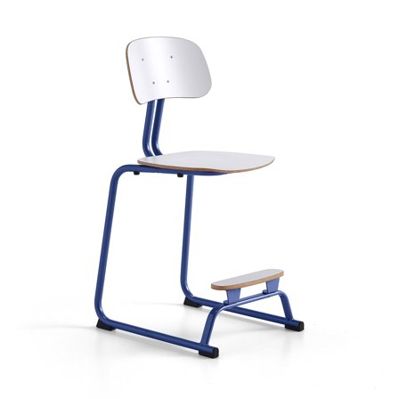 Classroom chair YNGVE, skid base, white, white, H 610 mm