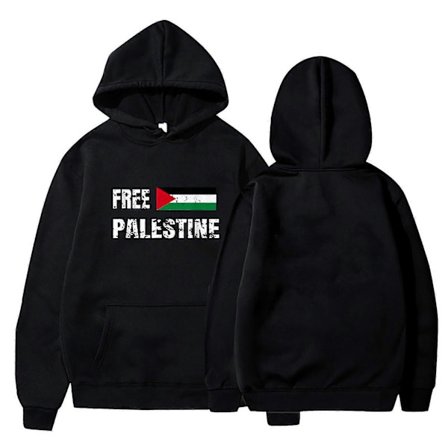 Free Palestine Mode Tryck Huvtröja