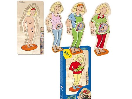 Beleduc Moderpussel, trä, 143 x 290 x 180 mm - Lyreco - Skola och förskola - Lekmaterial - Pussel - Rampussel