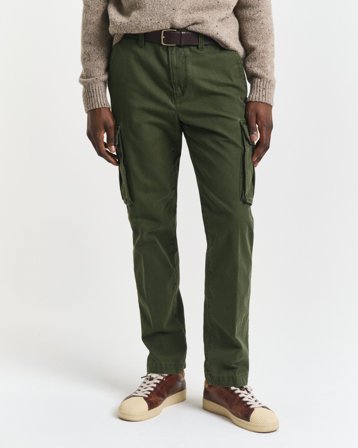 GANT Herren Regular Fit Cargohose aus Baumwolltwill (33/32) Grün