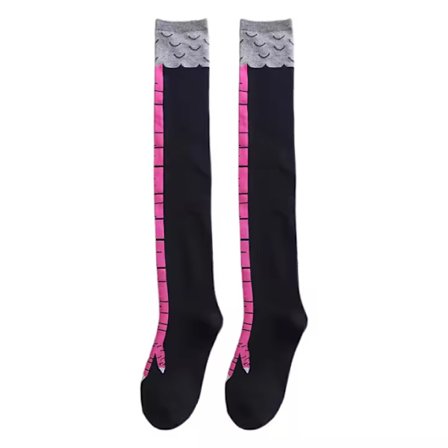 Røde Lange-ZLY Sjove 3D Kyllingesokker til Mænd og Kvinder, Høj Fleksibilitet Bomuld, Høj Benhøjde Cosplay Tegneserie Mode Tynde Fodsokker