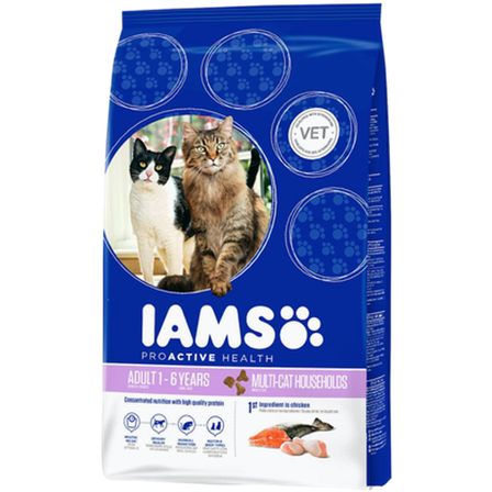 Iams - Multi-Cat Norwegian Salmon & Chicken Blue 15 kg - Katt - Kattefôr & kattemat - Tørrfôr for katt - ZOO.no