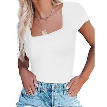 Kortärmad Body för Kvinnor Elegant Slim Fit Enfärgad Knapp Body för Cocktailparty (XL Vit)