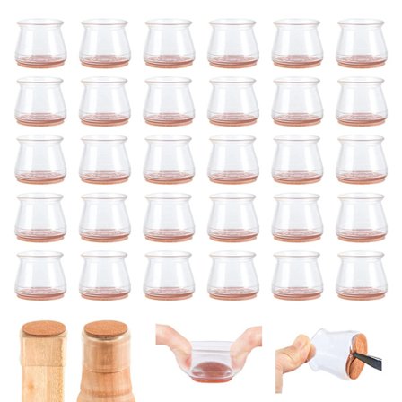 Silikone Stolben Gulvbeskyttere, 32 stk. Gulvbeskyttere til stole