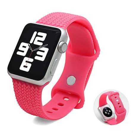 Apple Watch Series 6 / 5 44mm woven pattern silicone watch band - Pink