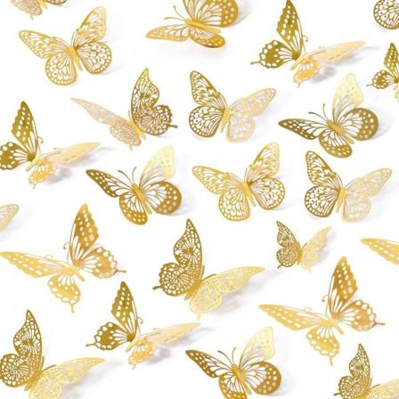 48 kpl 3D Butterfly Wall Decor Butterfly seinätarrat 4 tyyliä 48pcs