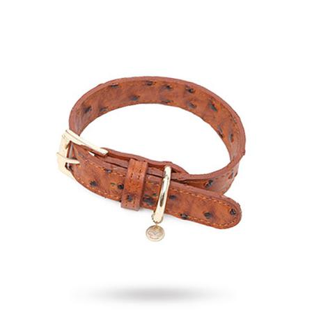 OSTRICH Halsband Brun - Scarfes, Charms & Halsbandssmycken, Draglinor, Läder- & Textilhalsband på Doggie.se