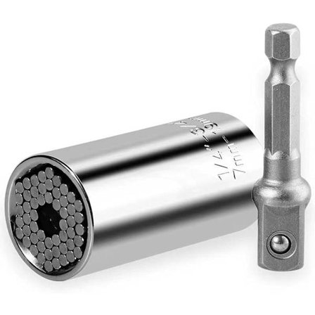 2 stk. Universal Socket 7-19mm Universal Socket Wrench Chrome Vanadium Høy Kvalitet Multifunksjonell Adapter for Håndverktøy