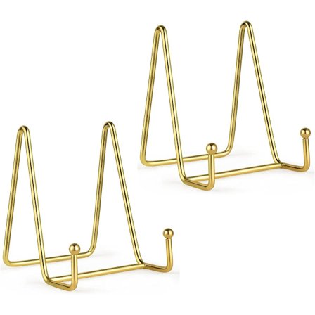 Bogstøtter, Staffeli Stand Fot рамme Metalplade Stand Dekorativt Jern Staffeli til Tallerkener Fotos Bøger Billeder Rammer, Sæt med 2