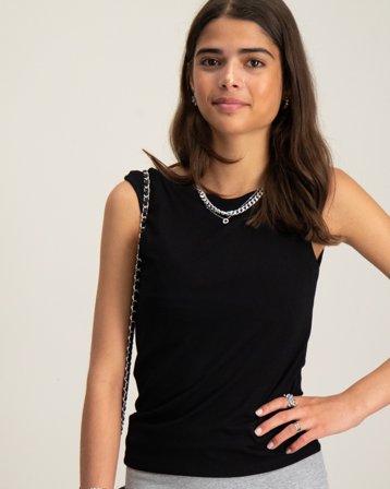 RYVLS Boatneck Tank Sort Toppe/Bluser Pige - Kids Brand Store