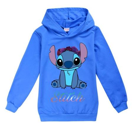 Barn Lilo Stitch Hoodies Tröja med print Dark Blue 140cm