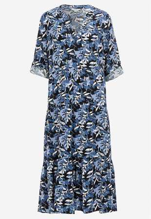 Cellbes of Sweden - Klänning med volanger - blå / mönstrad - för damer - 34/36