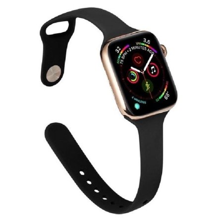 Sopii Apple Watch 38/40/41, 42/44/45/49mm erittäin ohut moderni silikonihihna, kapea rannekoru