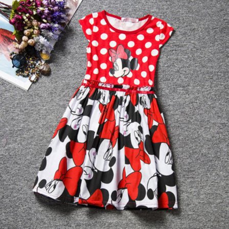 Disney Girls Minnie Mouse Dots Dress Prinsesse tegnefilmsnederdel