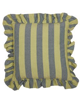 Putetrekk Amalia stripete med volang 1-pk Grønn