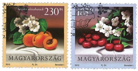 Ungarn - Frugter - Stemplet sæt 2v