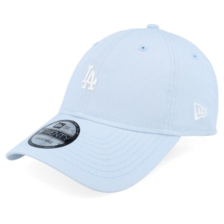 New Era - Los Angeles Dodgers Mini Washed 9TWENTY Light Blue Dad Cap Unconstructed Black Cap - MLB @ Hatstore
