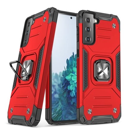 Wozinsky Ring Armor Tough Hybrid Case Cover + Magnetic Mount til Samsung Galaxy S22 + (S22 Plus) Red