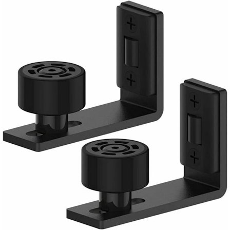 2 kpl säädettäviä lattiaohjaimia seinä-/ovi-aliohjain puuliukuoville, musta