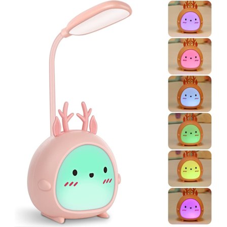 Bærbar LED-skrivebordslampe med nattelys, sammenklappelig læselampe, sød bordlampe til soveværelse, bedste fødselsdags-, julegave til børn drenge 