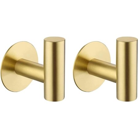 2 kroge, selvklæbende, ingen boring påkrævet, rustfrit stål, metal knagerække, håndklædekrog, knage, og soveværelse, håndklæde, frakke og flere kroge 