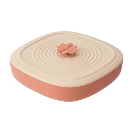 Rund Plastbricka Med Lock, Avdelad Bricka, Utrymmesbesparande - 4 Fack Matbehållare, Klöverblad Ha