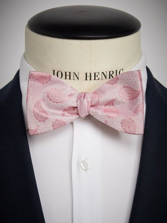John Henric Men's Rosa Paisley Fliege Size Self-tied