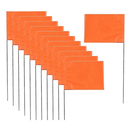 50 stk. markeringsflag, orange gårdsflag 38x10x13 cm, markeringsflag, plæneflagsmarkører, vandingsflag