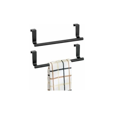 Handduksstång utan borrning - Praktiska handduksförvaringsstänger att hänga över dörren - Dekorativ handdukshängare i rostfritt stål - Set med 2 - 