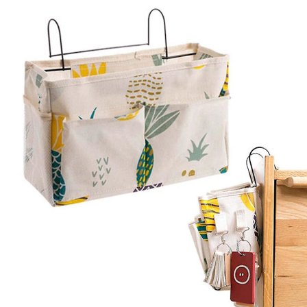 Hængende Sengebordslomme, Sengebord Organizer, Organizer Senge Lomme, Ananas Mønster Stor Kapacitet Sengebord Organizer Taske Til Køjeseng, Kollegier,