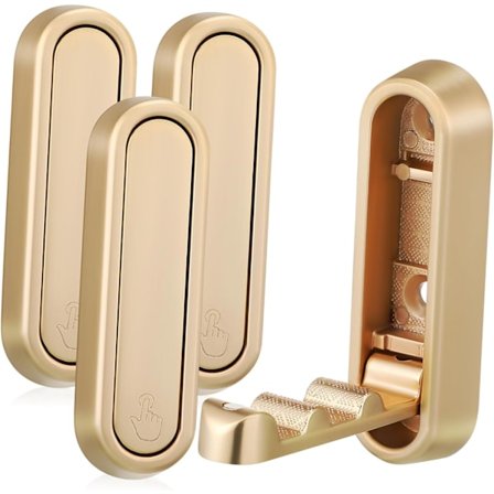 Pieces Vægmonterede Bøjler, Tunge Bøjler, Gyldne Vægkroge, Foldbare Tøjbøjler til Væg, Gylden Zinklegering